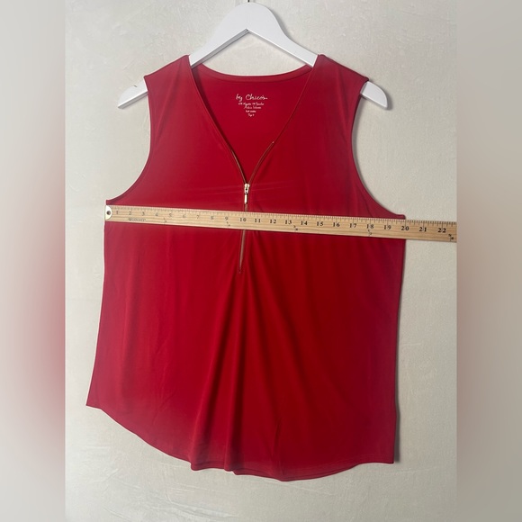 NWT Chicos 2 Red with Gold‎ Zipper Tank Polyester/Spandex Blend, Women’s Large - Picture 9 of 9